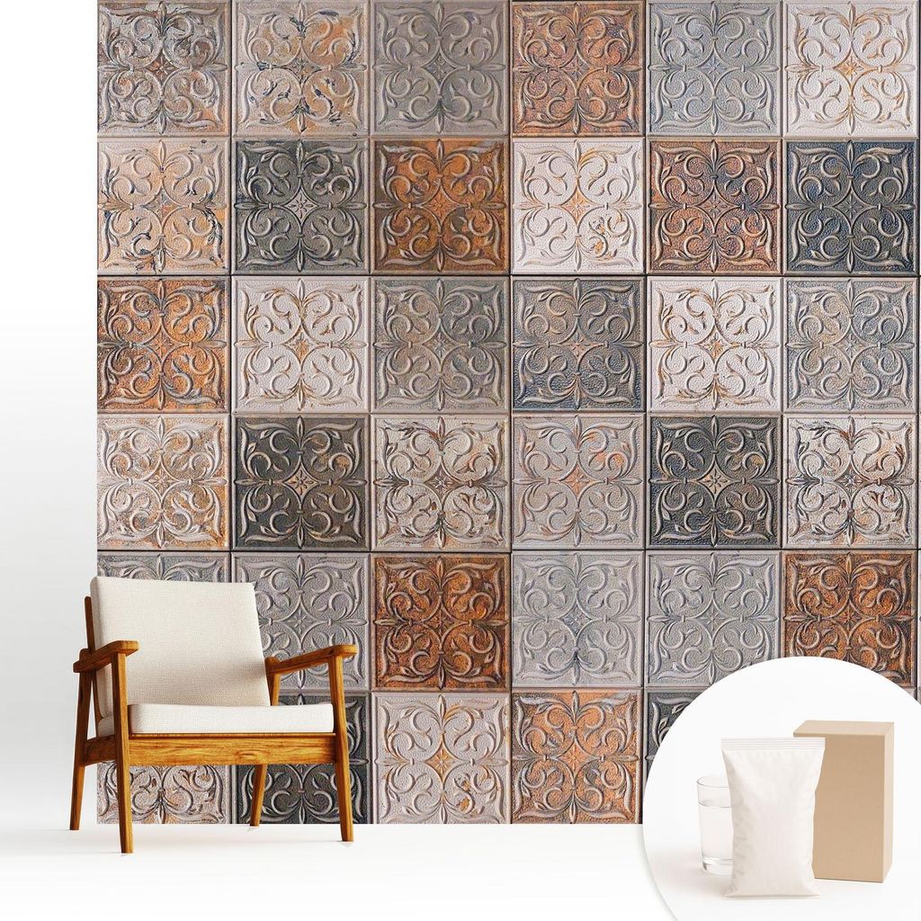 Fototapete - 250x250 cm - Tapete - Wandtapete - Wandbilder - Dekofolie - Tapete Folie - Wand - Dekoration - Wohnzimmer - Zierfliesen