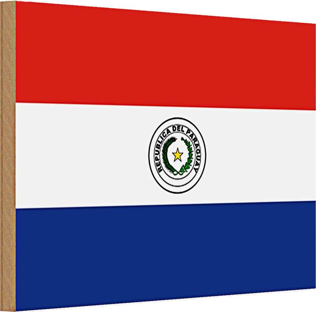 Holzschild Flagge Paraguay 30x20cm Flag of Paraguay