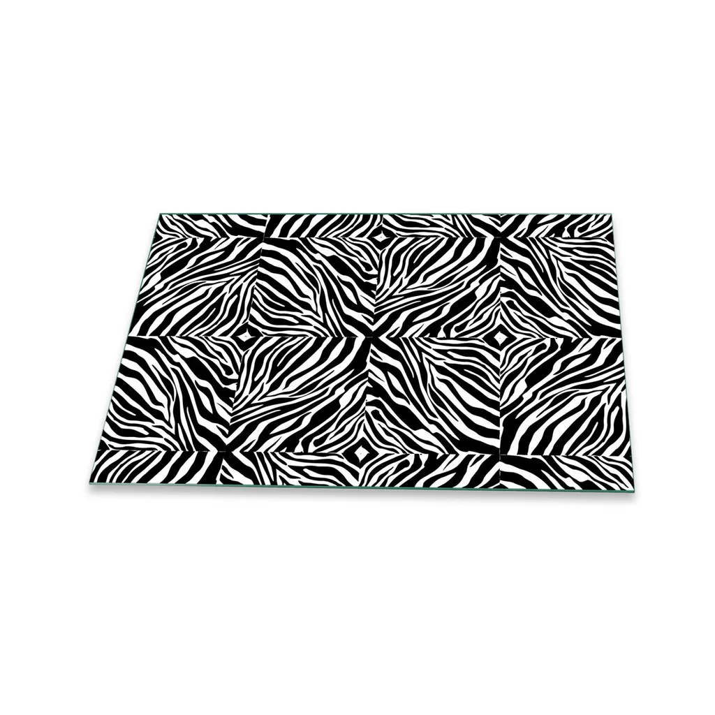 Copertura Vetro Piano Cottura 80x52 Astratto Nero | Splashback Deco