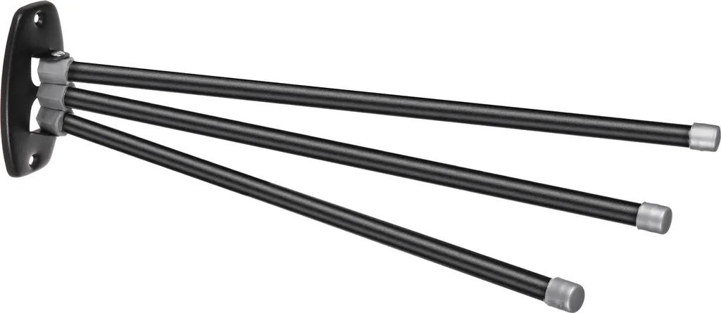 Portasciugamani - Nero - 3 bracci lunghi 45 cm, ruotabili di 180 gradi