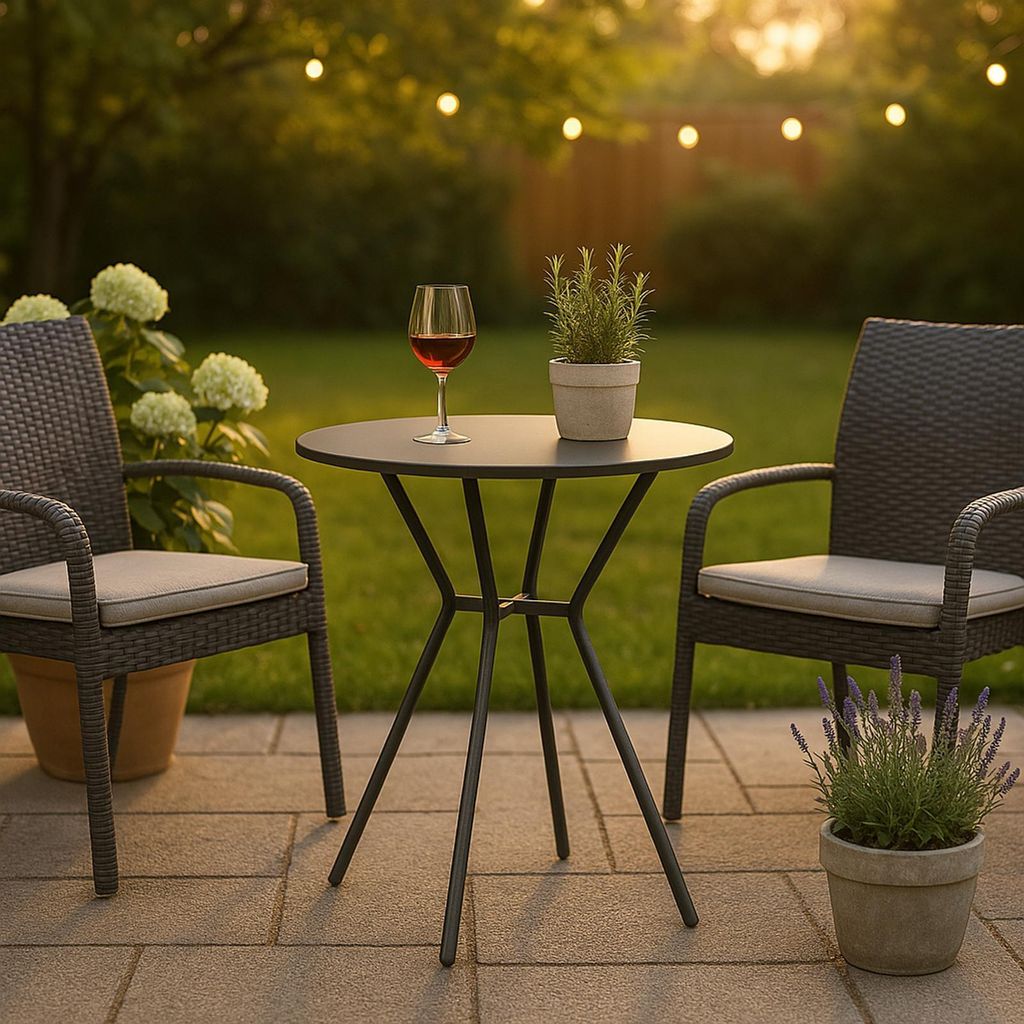 Bistrotisch rund 70x60cm Gartentisch Terrasse Balkon