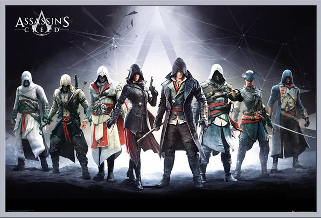 Affiche Assassin's Creed Syndicate avec Cadre Shinsuke Maxi Argent