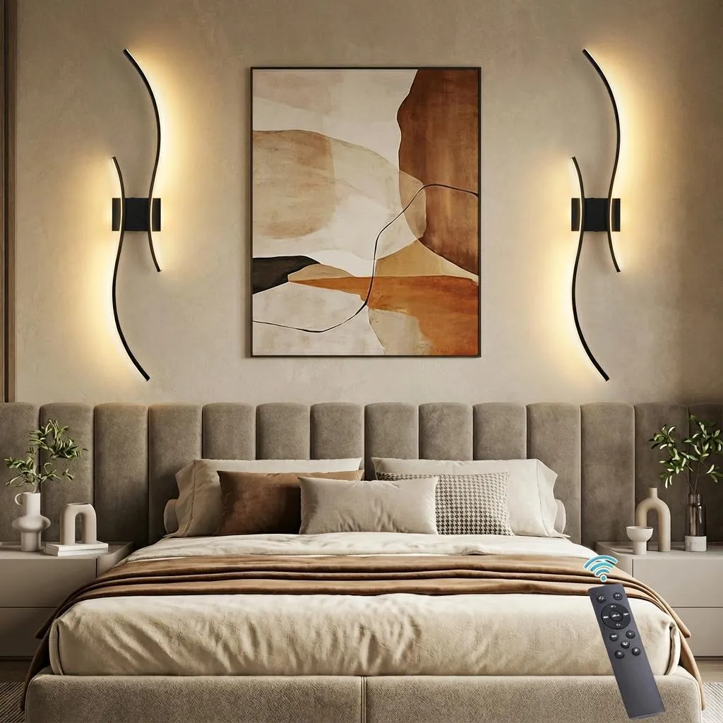 Applique Murale LED Rechargeable 100cm avec Télécommande et USB-C Noir - 3