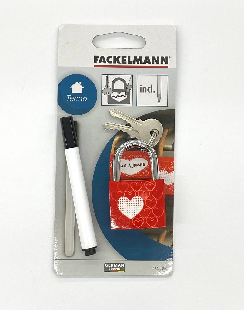 Schloss Liebesschloss FACKELMANN Messing Vorhängeschloss 3,8 x 5,8 cm