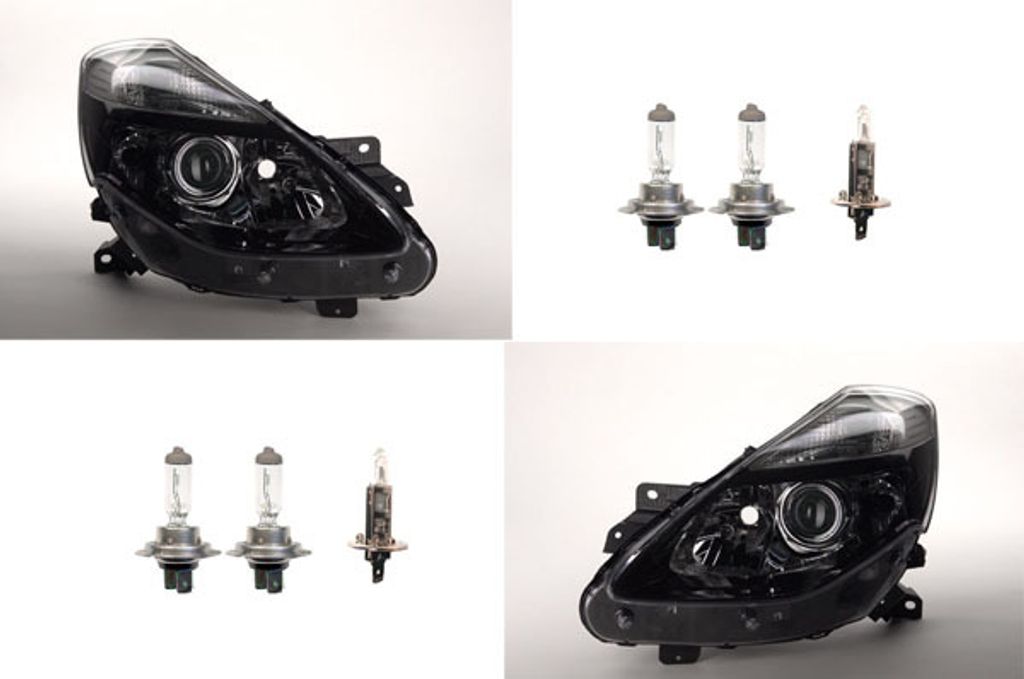 Johns, Scheinwerfer Halogen passend für Renault Clio BR CR 09- H7 mit H7 H1 Set Li. Re. 7701072008 260603960R 7701072009 260104676R
