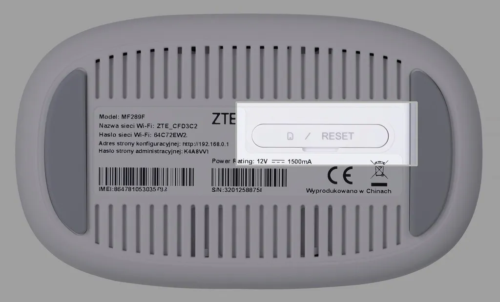 Routeur 4G Fixe ZTE MF289F Modem SIM Débloqué Gigabit Ethernet Blanc