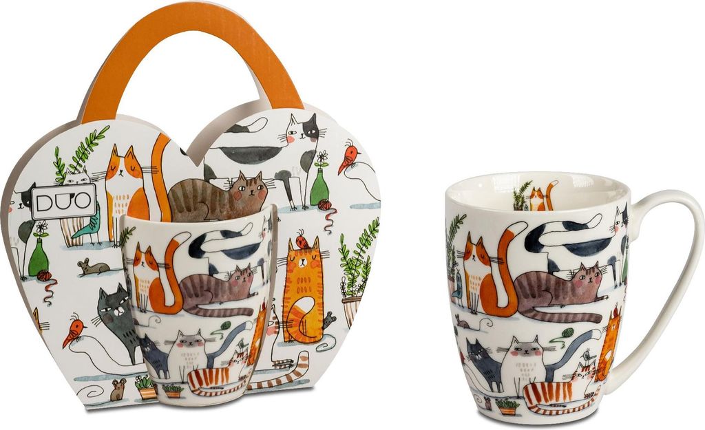 Becher, Tasse Classic Lazy Cats Katzen aus Porzellan in GB Produktbild 