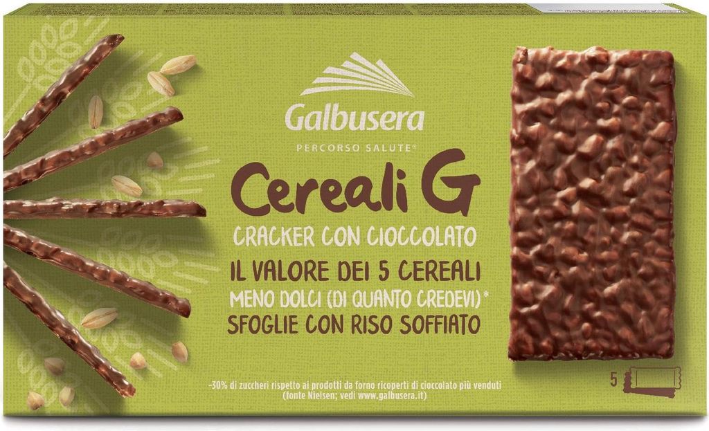 Galbusera Reis auf Reis Snack mit geblasenem Reis mit Schokolade; 150 g
