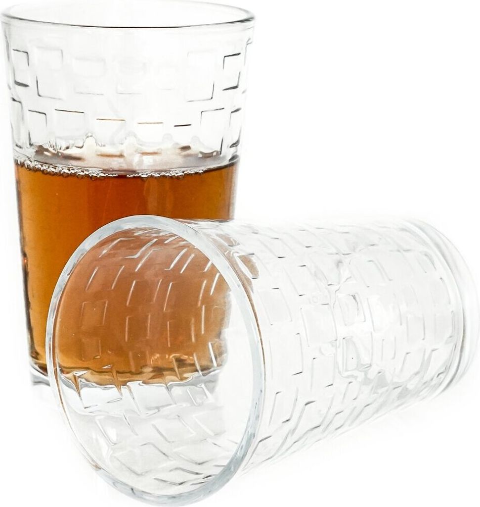 Almina 6er Set Teegläser Trinkglas Saftglas Wassergläser-Set aus Glas transparent