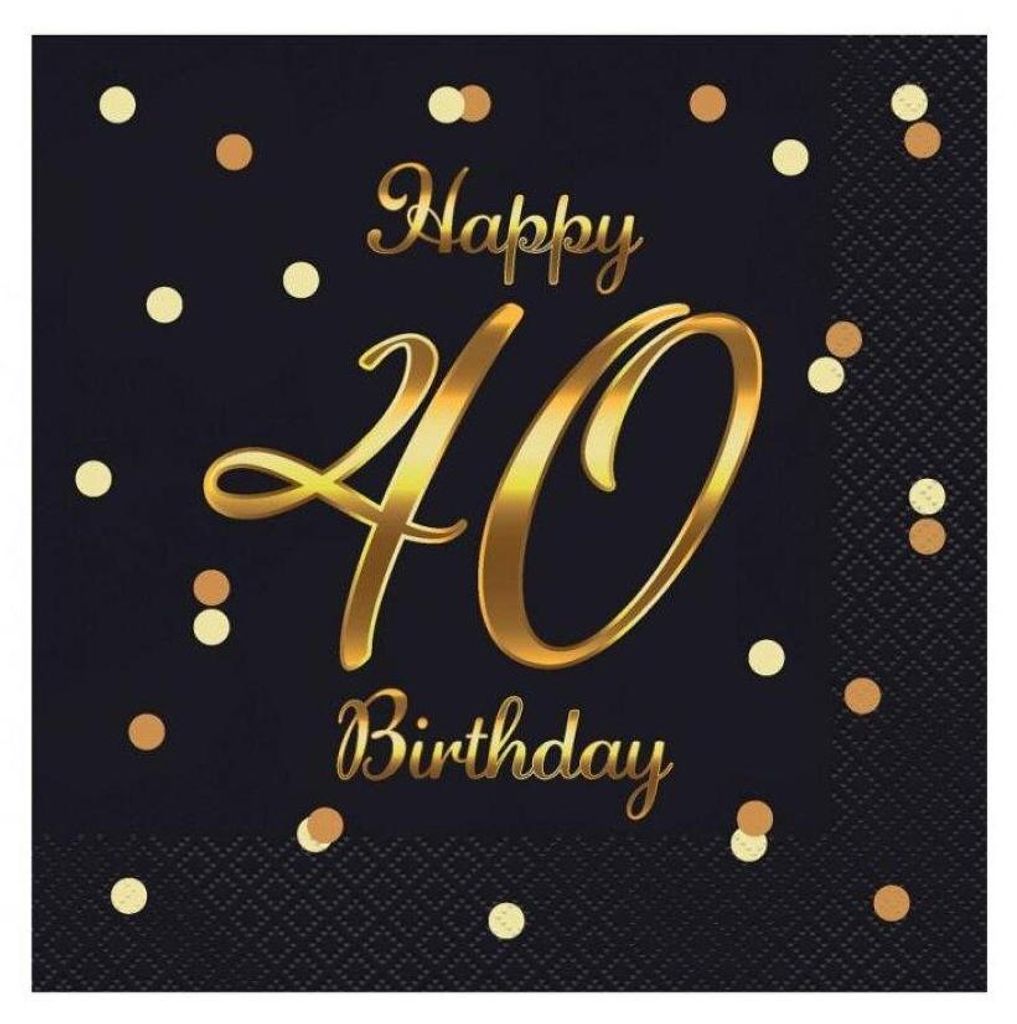 A birthday greeting with the number 40 prominently displayed.
