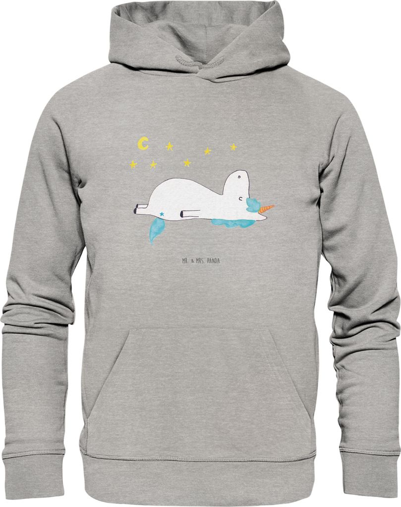 Mr. & Mrs. Panda Nachhaltiger Hoodie Einhorn Sternenhimmel Größe XL - Heather Grey - Geschenk, Sweatshirt, Verrückt, Sterne, Unicorn, Kapuzenpul...