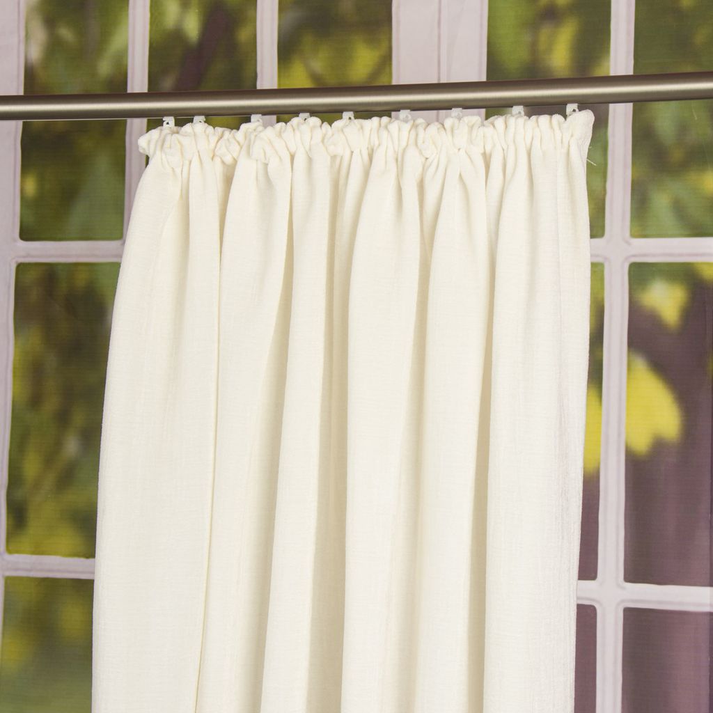 Thermo Chenille Fertigvorhang Kälteschutz Schallschutz Verdunkelung wollweiß 145x245cm