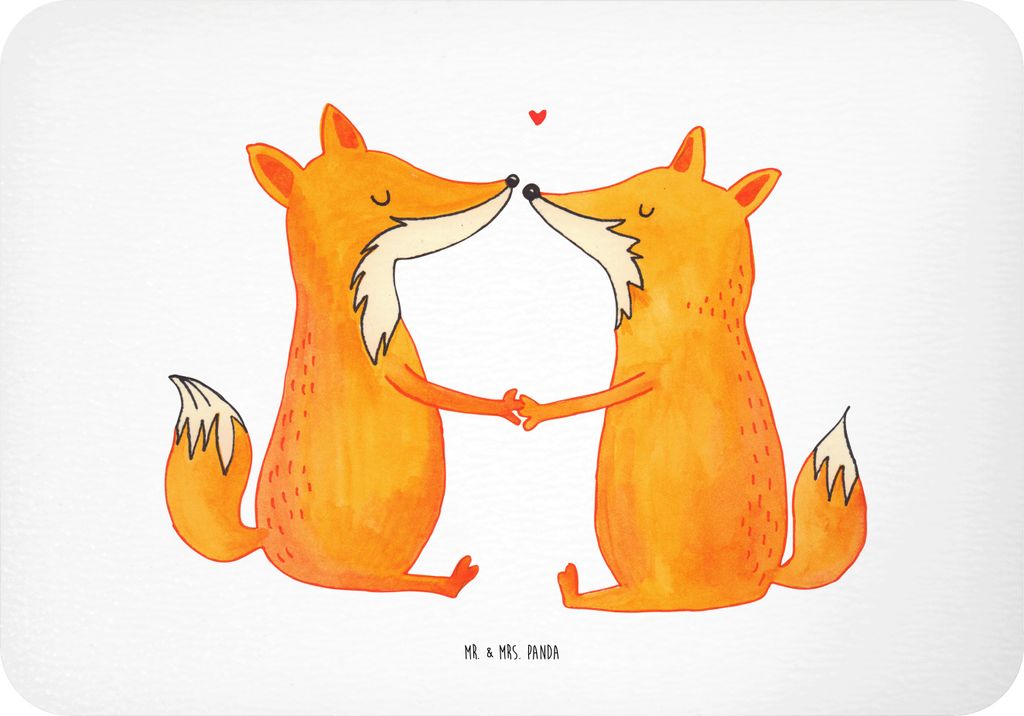 Mr. & Mrs. Panda Kühlschrankmagnet Füchse Liebe - Weiß - Geschenk, Fuchs, zettelhalter, Notizhalter, Freundin, magnet, Ehe, whiteboardmagnet, ha...