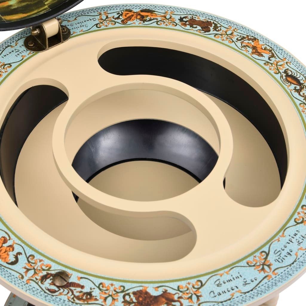 vidaXL Globe Bar s držákem na lahve Eukalyptus Wood Blue Obrázek produktu 5