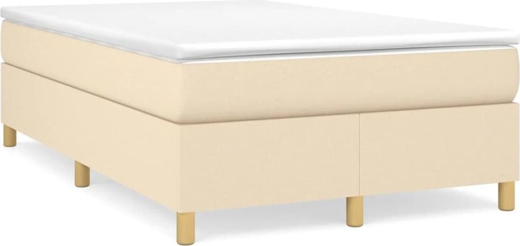 vidaXL Boxspringbettgestell Creme 120x200 cm Stoff