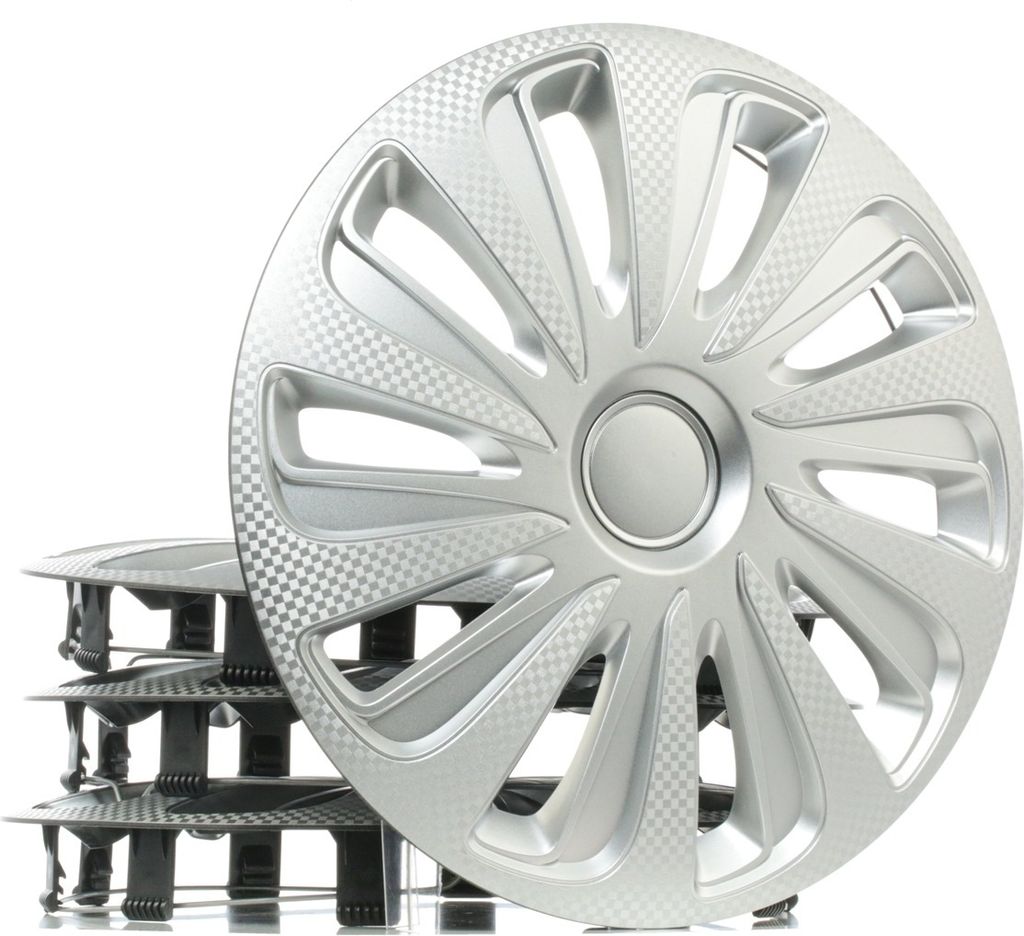 14" Zoll Radkappen Silber Carbon Radzierblenden Radblenden 14 CALIBER CARBON ARGO