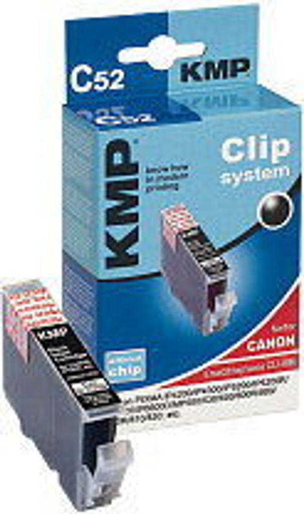 KMP Patrone C52 Clip System CLI-8BK Canon PIXMA iP4200/iP5200/MP
