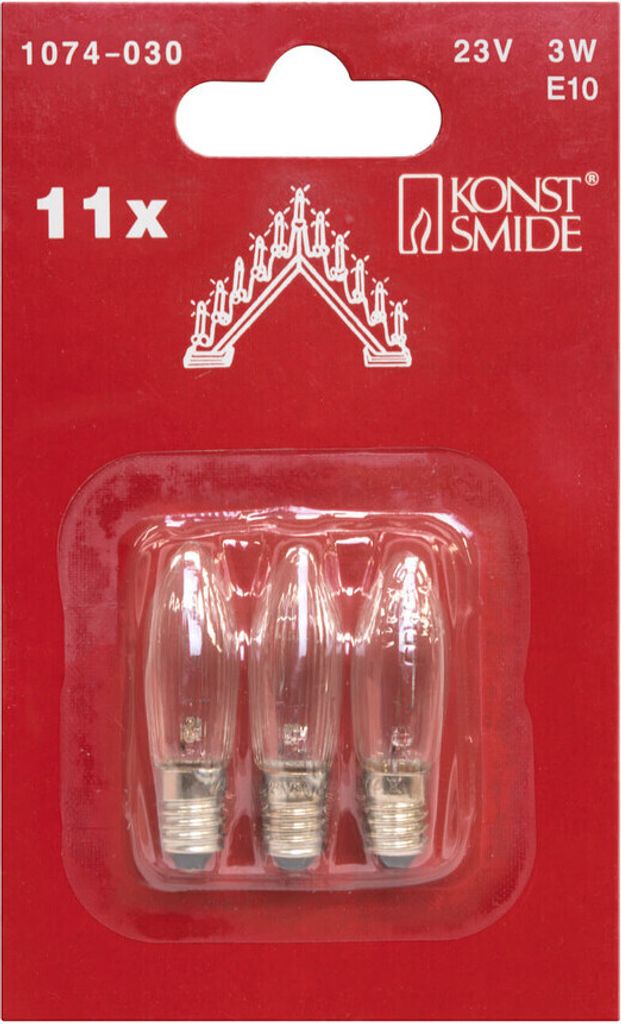 Konstsmide 1074-030 Ersatzbirne, 3er-Blister, klar, 23V, Produktbild 3