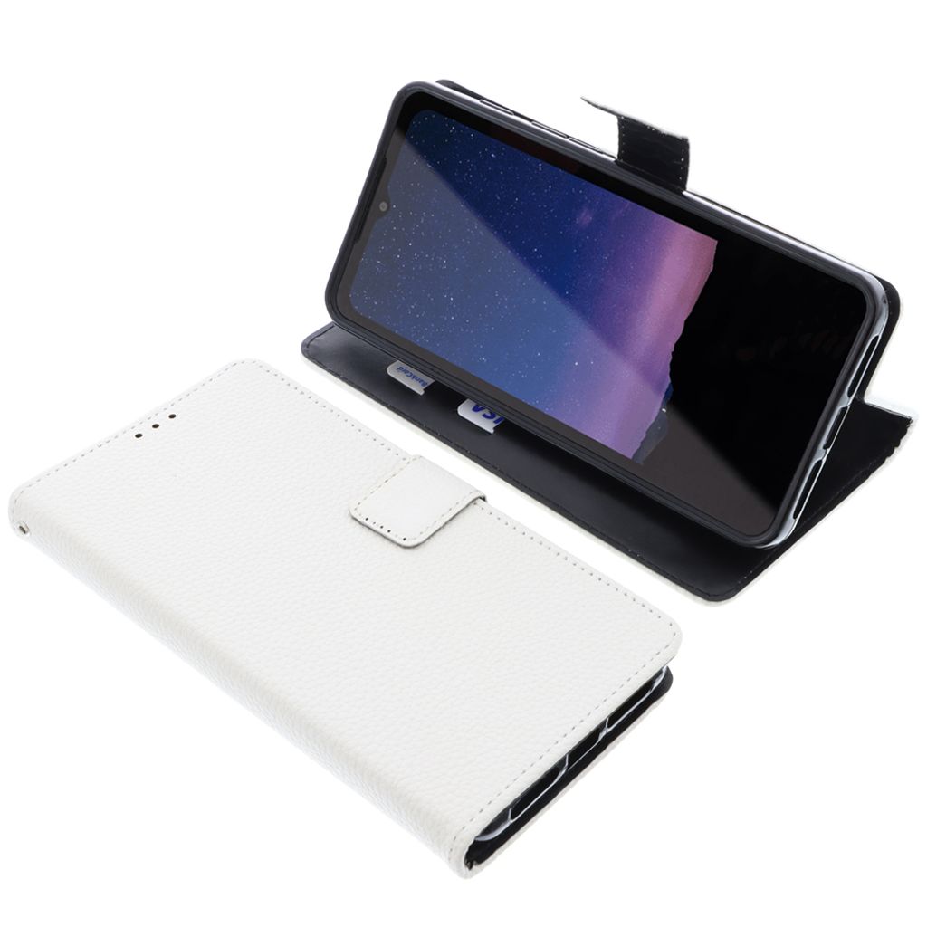 foto-kontor Tasche kompatibel mit CAT S75 Schutzhülle weiß Book Style Case Handy Schutz Hülle Buch Wallet Handyhülle Cover Klapphülle Ständer...