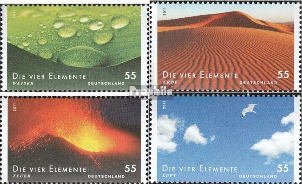 Briefmarken BRD (BR.Deutschland) 2011 Mi 2852-2855 (kompl.Ausg.) postfrisch Die vier Elemente