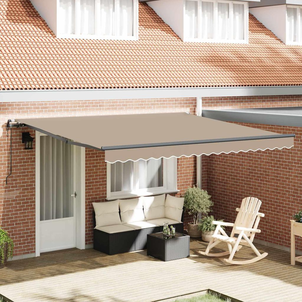 vidaXL Einziehbare Markise Beige 400 x 300 cm Stoff und Aluminium