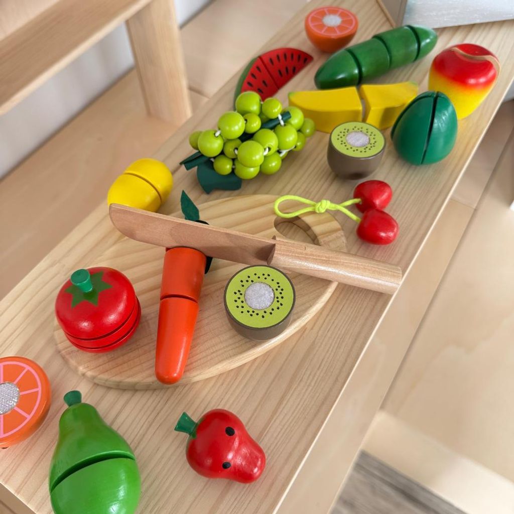 Holz Pizza Set Für Kinderküche – 25-teiliges Spielküchen-Zubehör Aus Holz Für Kinder Ab 3 Jahren