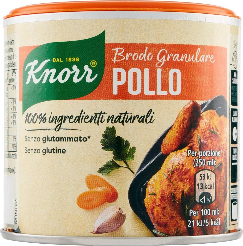 Knorr Brodo Granulare Pollo 100% Ingredienti Naturali granulierte Hühnerbrühe 135g Geschmack für Ihre Gerichte Gluten-frei laktosefrei 100% Ital...