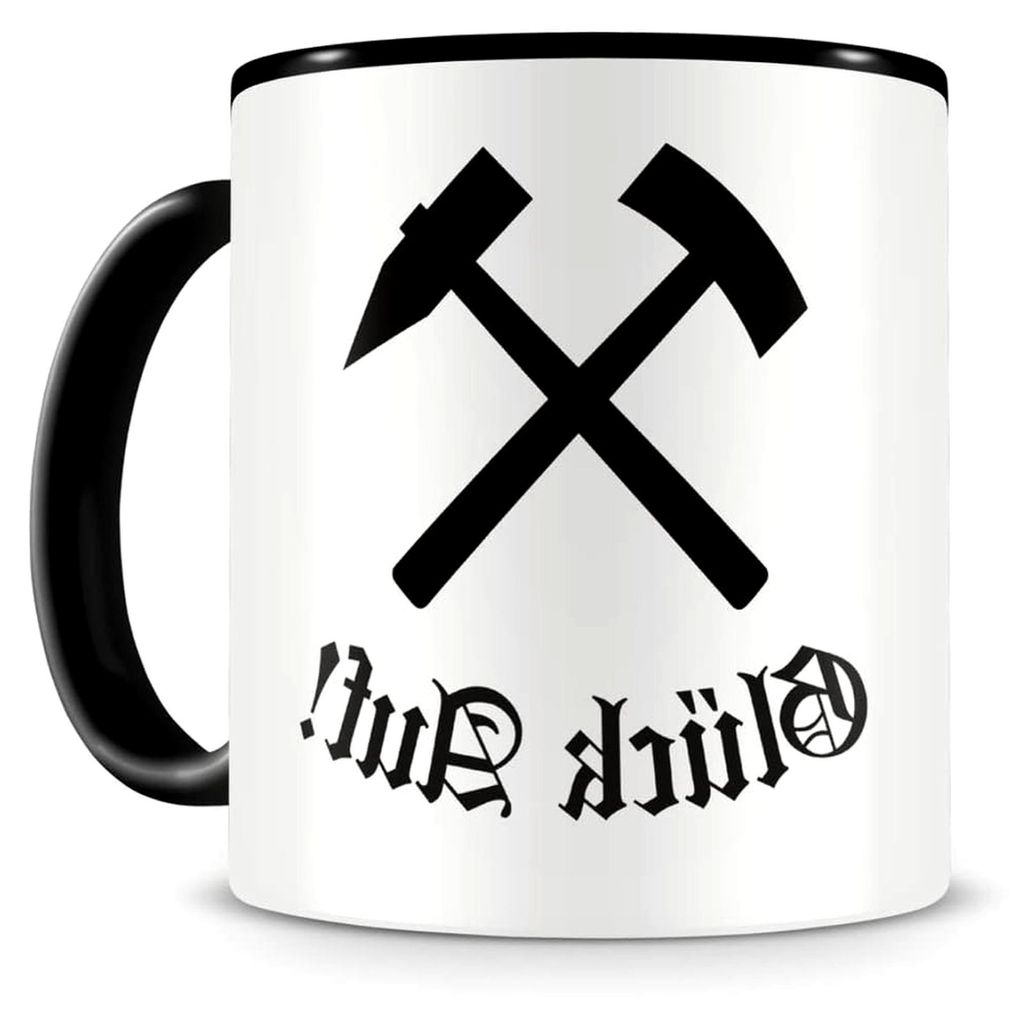 Schlägel und Eisen Glück Auf 2 Kaffeetasse 300ml schwarz