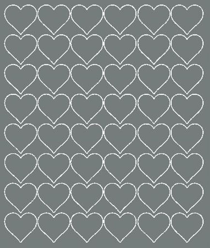 Valentinstag-Herzaufkleber, 3 cm, 48 Stück, grau glänzend