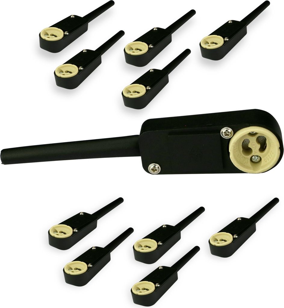 10 Stück Halogenlampen GU10 Fassung inkl Anschlusskasten Produktbild 