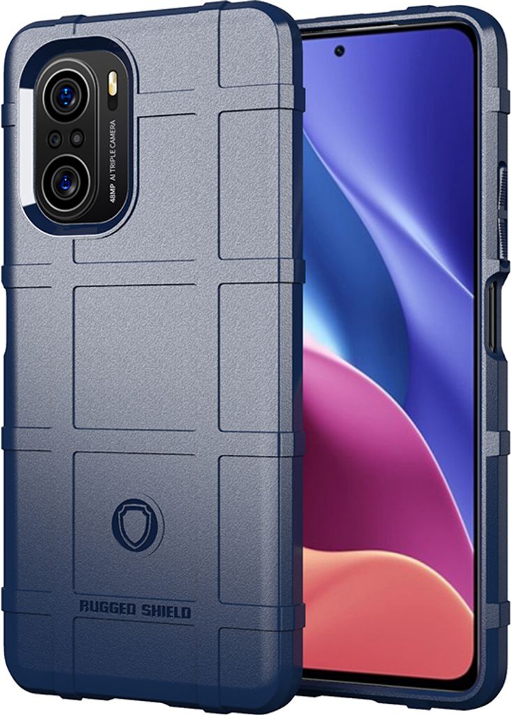 Xiaomi Poco F3 Hülle, LaimTop Weich TPU Silikon Stossfest Anti-rutsch Tasche Heavy Duty Schutzhülle für Xiaomi Poco F3 Blau