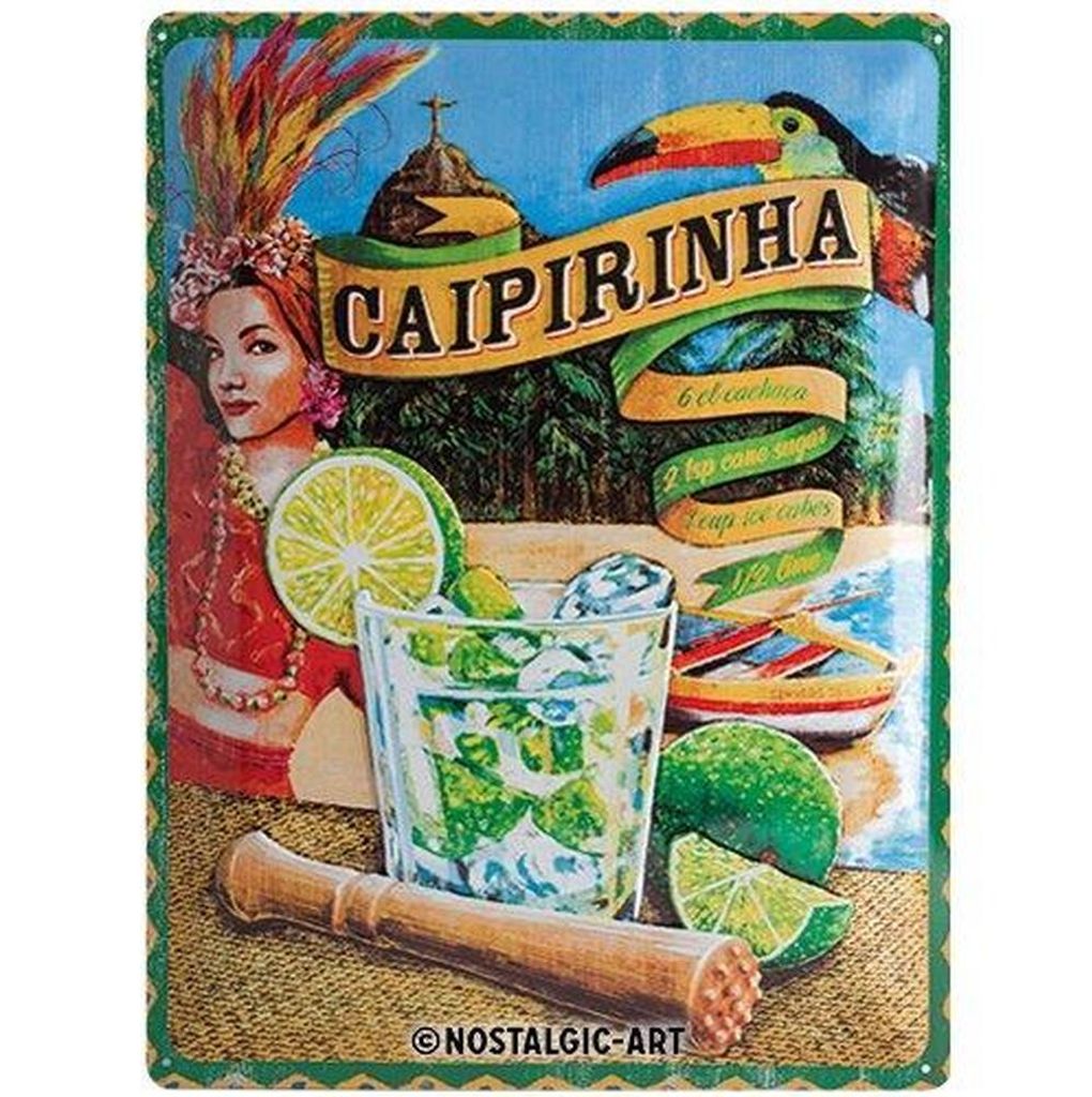 Nostalgic-Art - Blechschild 30 x 40 cm - Open Bar - Caipirinha