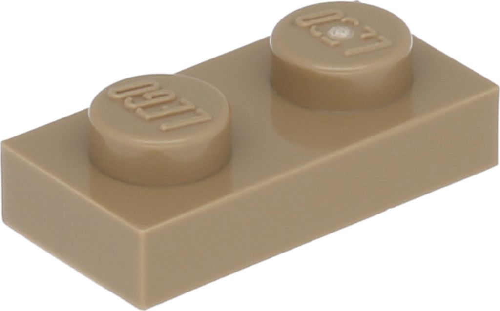 Lego 50x 1x2 Platten 3023 - Plate Dunkles Beige - Dark Tan