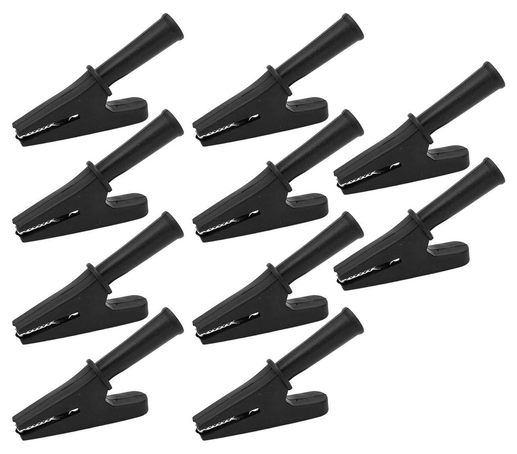 10 Stück elektrische Prüfklemmen, 20 A Nennstrom, 10 mm öffnung, für elektronische Geräte und Schweißmaschinen, Schwarz