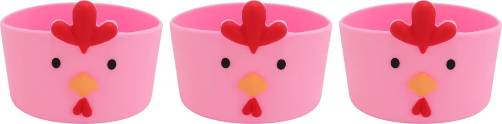 3 Boot Silicone Rosa Pulcino per Borraccia - Accessorio Must-Have Pink