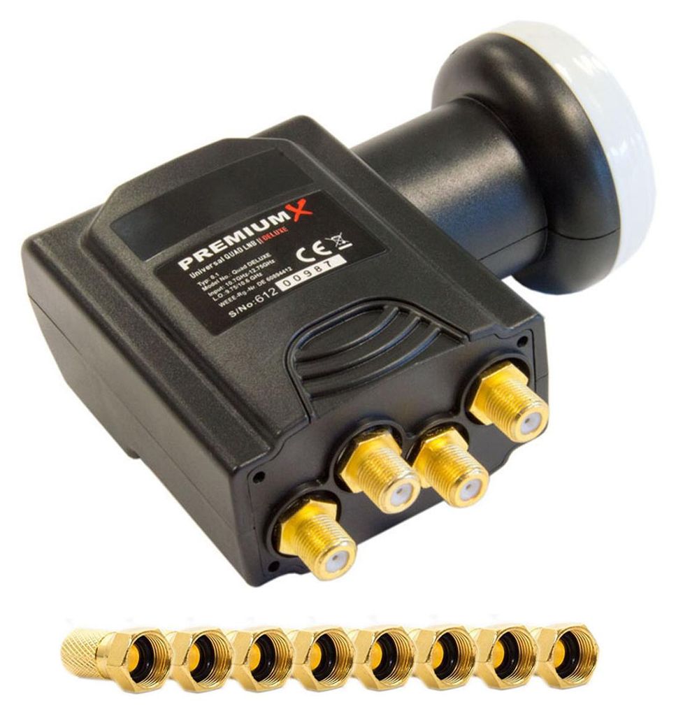 PremiumX DELUXE Quad LNB PLL SAT für 4 Teilnehmer DVB-S2 HD Produktbild 