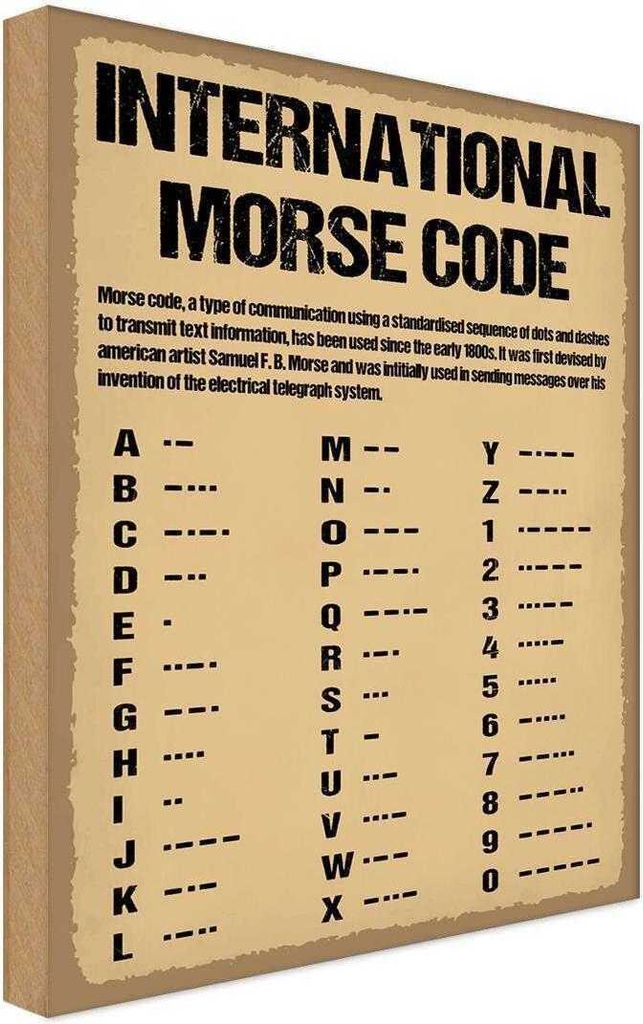 vianmo Holzschild 18x12 cm international Morse code Dekoration