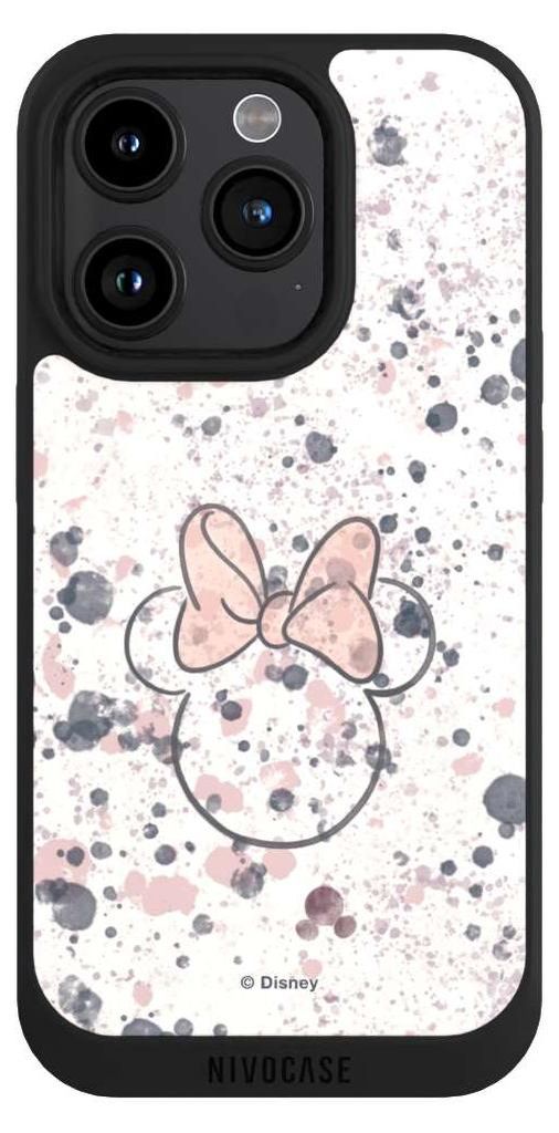 NIVOCASE Handyhülle für Apple iPhone 15 Pro Hülle NIVOpure Case Schwarz Disney Minnie Mouse Wasserfarbe