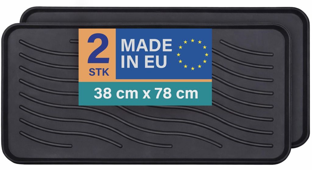 Odkvapkávacia miska na topánky 78 x 38 x 2,5 cm, čierna, Obrázok produktu 