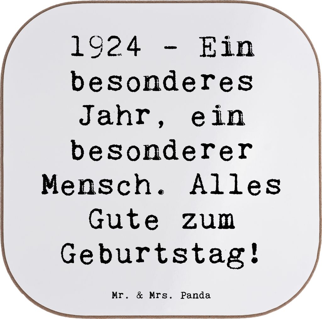 Mr. & Mrs. Panda Untersetzer für Gläser Spruch 1924 Geburtstag - Weiß - Geschenk, Tassenuntersetzer, Alter, besondere Geschenke, Design, Geburts...