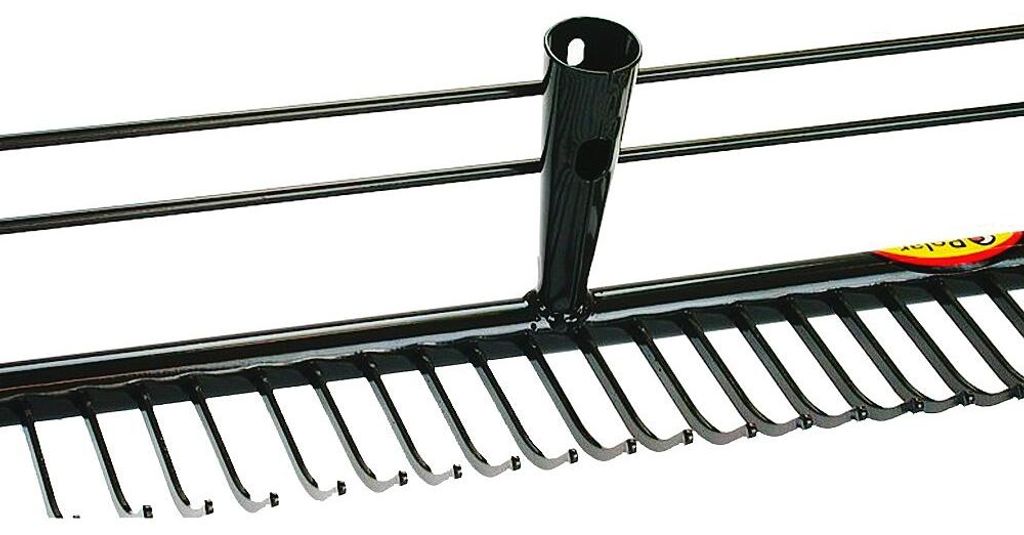 Polar Rasenrechen 100 cm 56 Zinken Rasen Harke Heu rechen Produktbild 