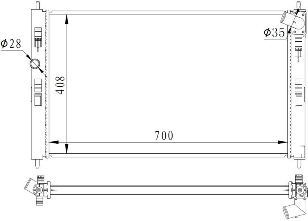 Radiateur moteur en aluminium NRF 59260 résistant à haute performance
