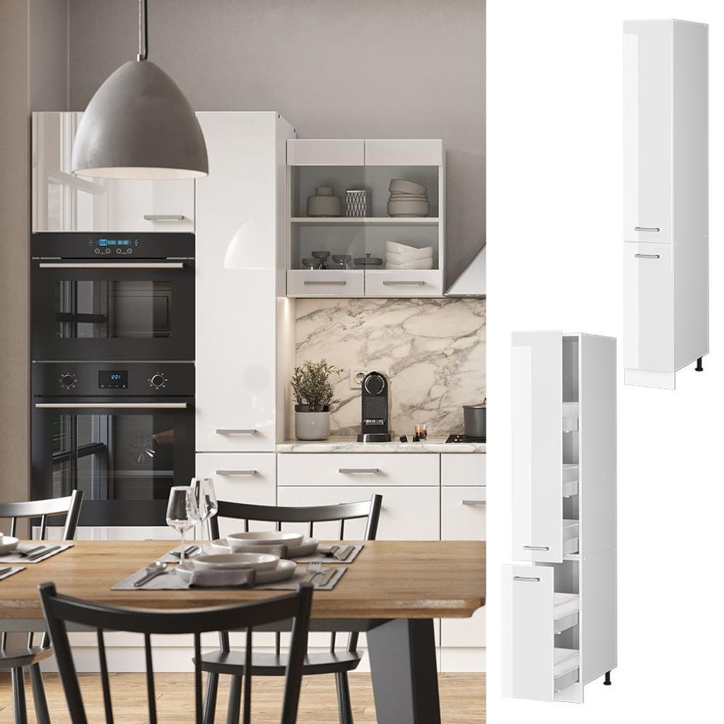 Meuble haute de cuisine Vicco R-Line Blanc Haute brillance Image du produit 