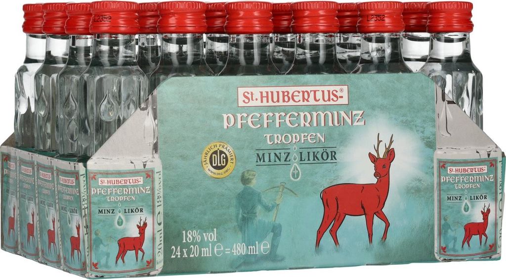 St. Hubertus PFEFFERMINZ Tropfen Minz-Likör 18% Vol. Image du produit 