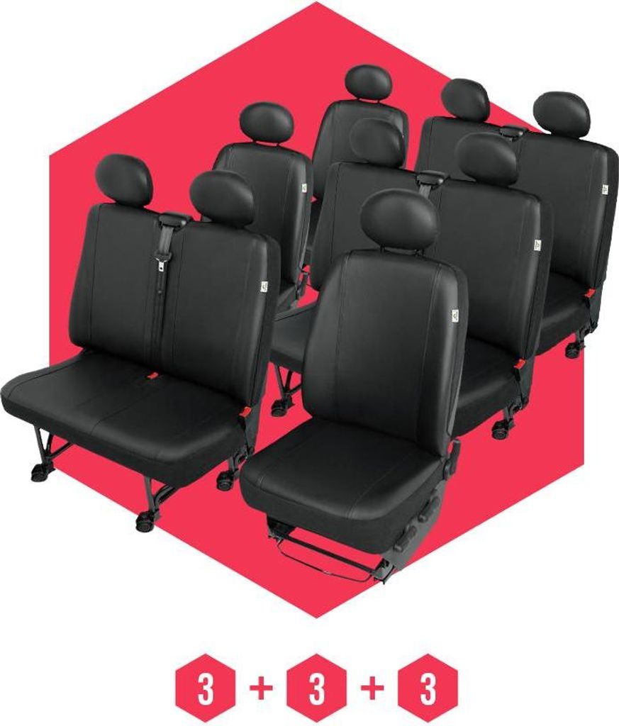 Sitzbezüge für VW T6 (15-) 9 Sitze SET Autositzbezüge Schonbezüge