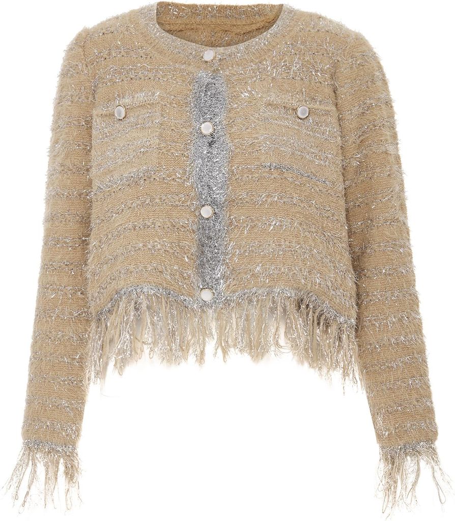 NALLY damen strickjacke - dunklebeige, M