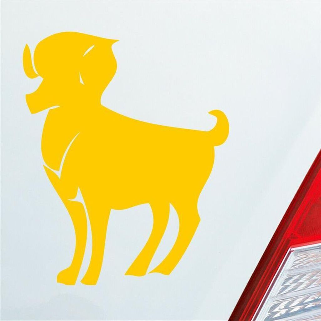 Auto Aufkleber Sternzeichen Widder PKW Car KFZ Roller 8x10 cm Gelb Sticker Heckscheibenaufkleber