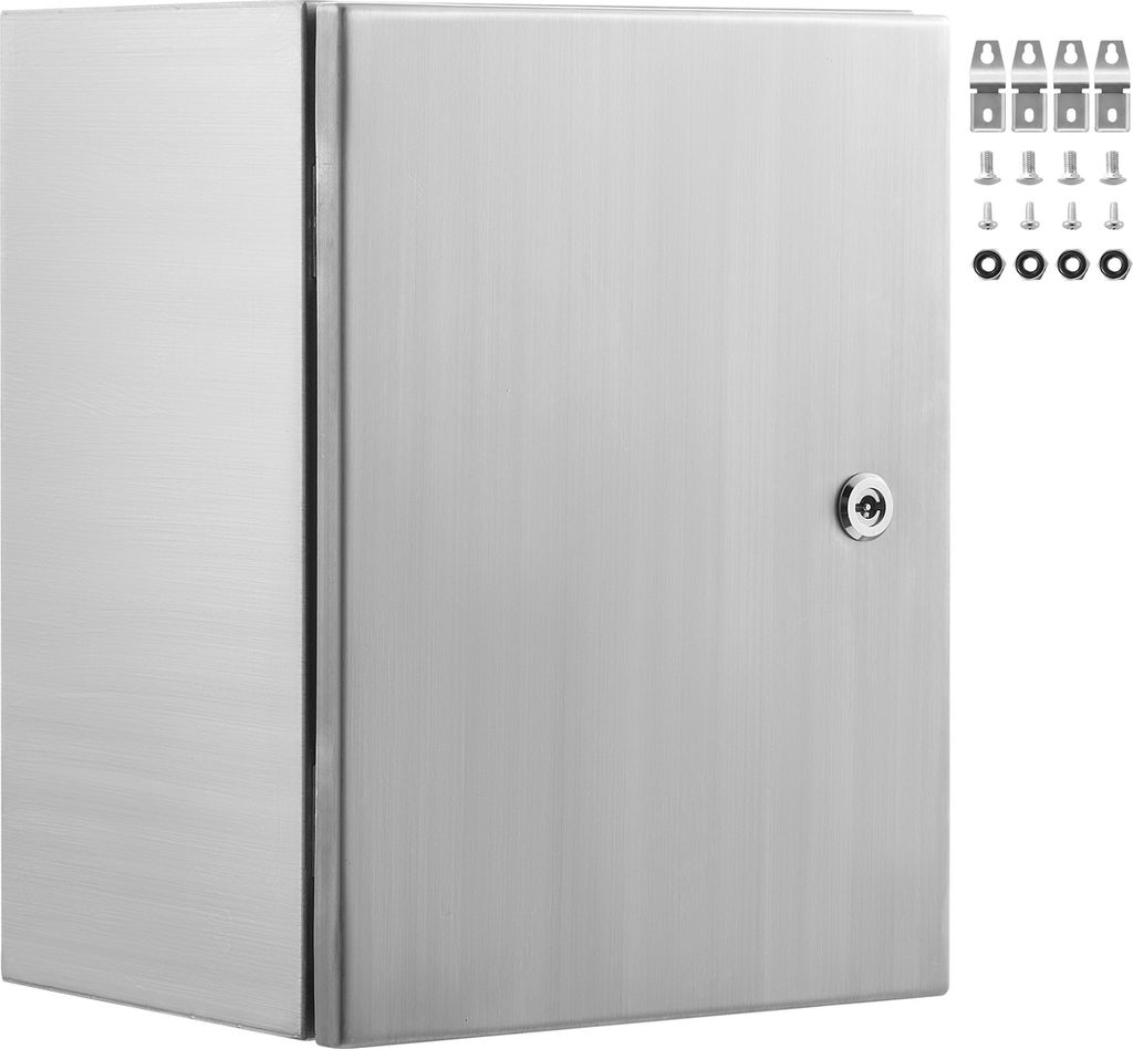 SucceBuy 24"x 20"x 8" Elektrokasten aus Stahl, Gehäuse aus Edelstahl 304, wandmontiert, wasserdicht IP66 für elektronische Geräte im Freien mit ...