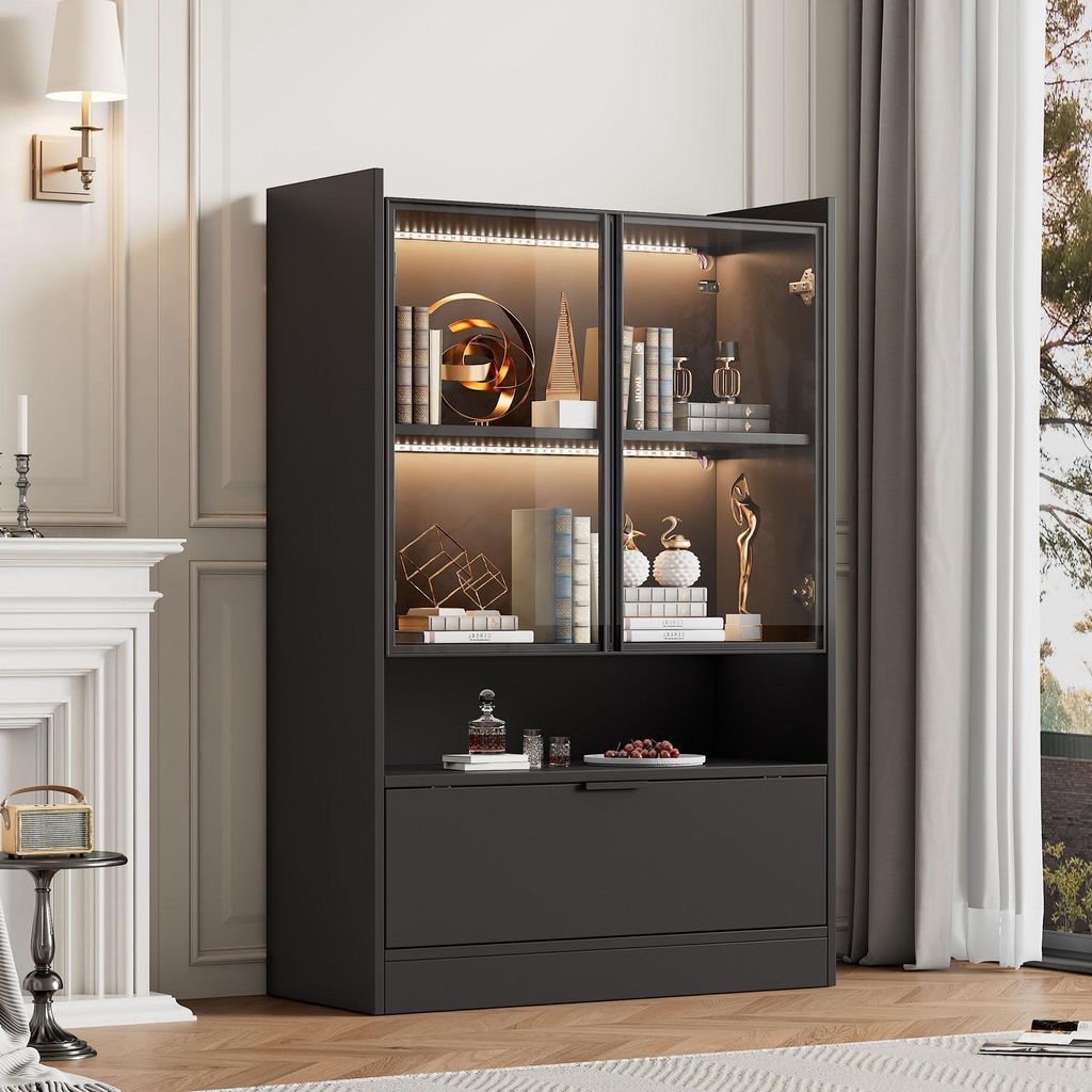 MODFU Vitrine Élégante avec Éclairage LED et USB - Meuble Image du produit 