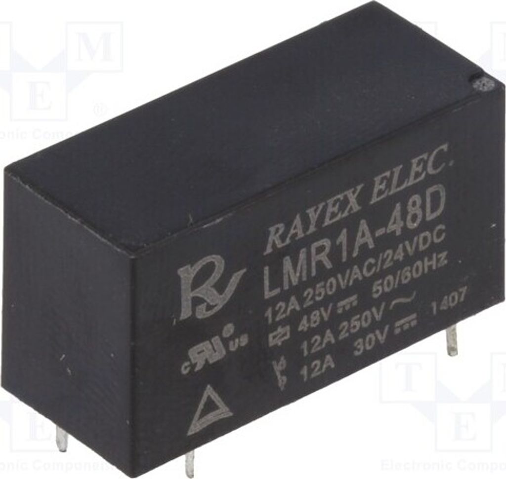 1x Relais: elektromagnetisch USpule : 48VDC 12A/250VAC LMR1A-48D Elektromagnetis